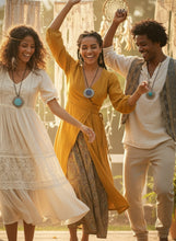 Cargar imagen en el visor de la galería, Medallones en plata y azules