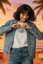 Cargar imagen en el visor de la galería, Medallones en plata y azules